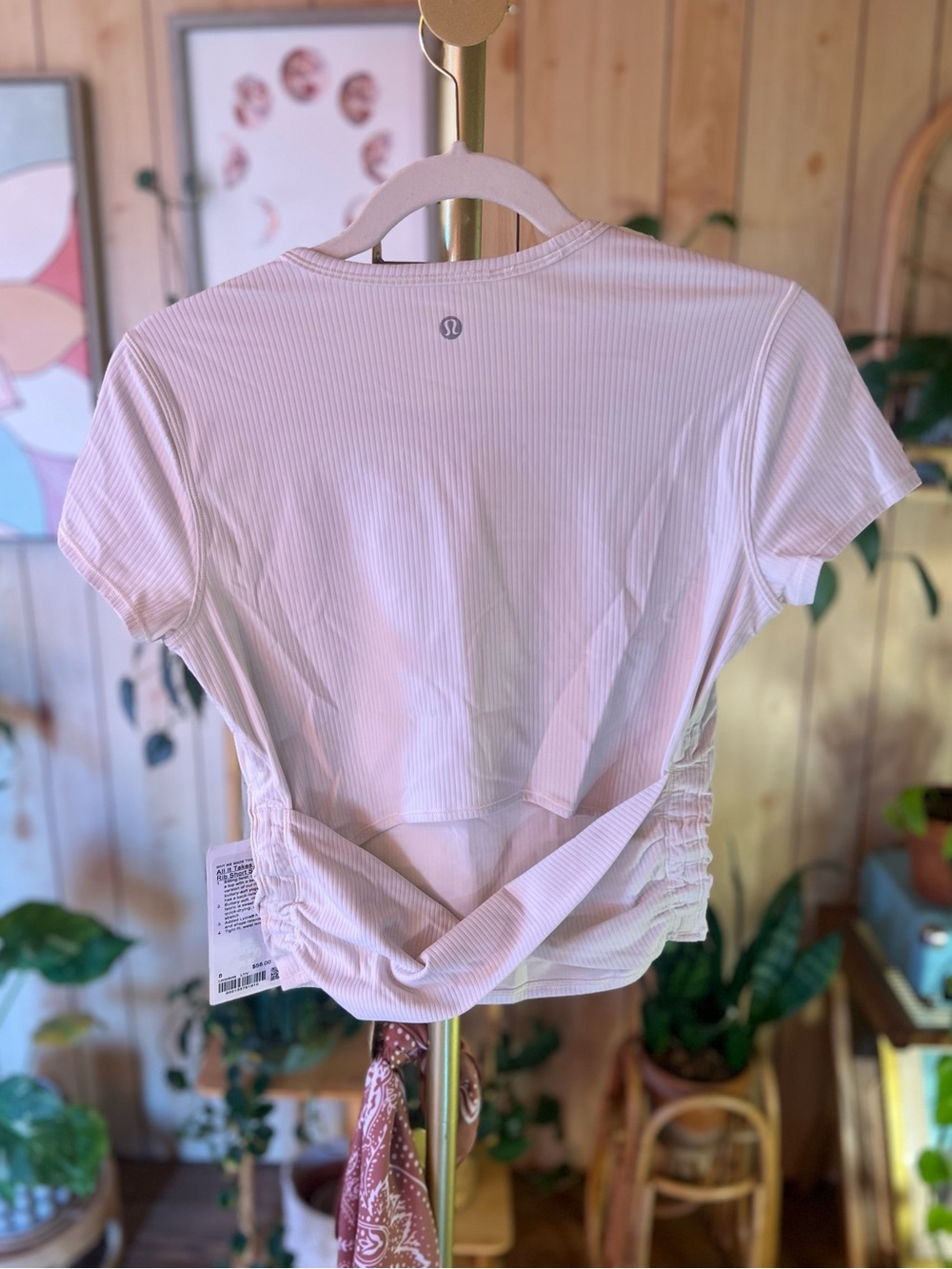 NWT Lululemon All it Takes Women’s White Twist-Back Ribbed Crop Top - Picture 5 of 5